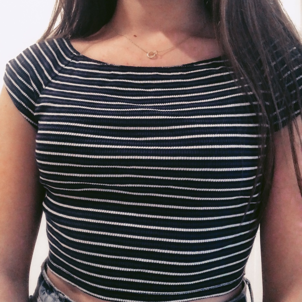 Brand off shoulder crop top